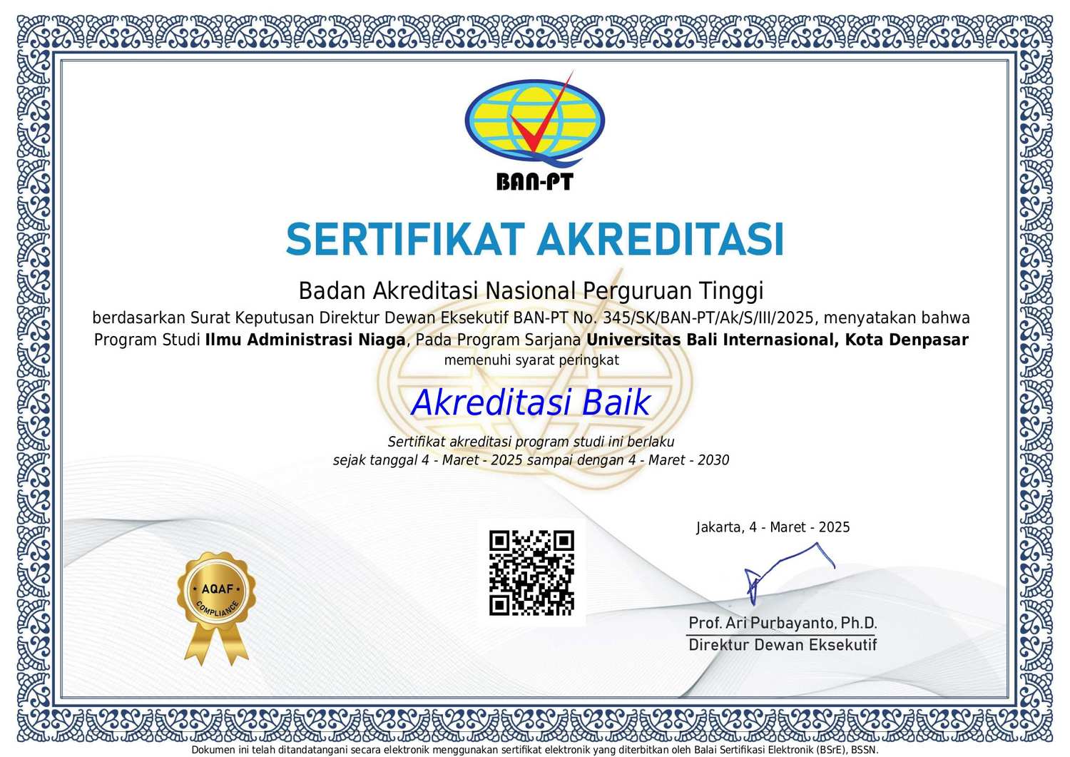 Sertifikat Akreditasi